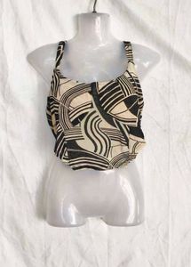 435. Stylish Abstract Print Crop Top