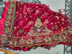 Heavy Bridal Maroon Stone work Lehenga