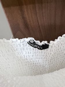Chic White Smocked Tiered Midi Dress