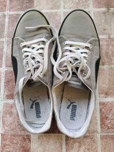 Puma Grey Canvas Sneakers UK 8