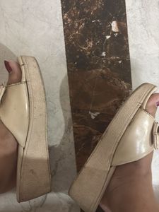 Women's Beige Bow Sandals
