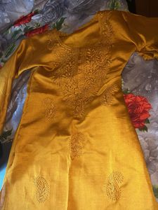 Yellow Embroidered Kurta