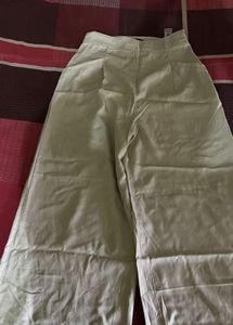 off white trending linen Wide Leg Pants
