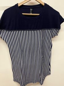 Navy Blue Top With Which Lines Near Neck