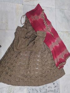 Brown Lehenga Choli with Dupatta