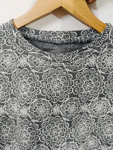 Gray Floral Print T-Shirt