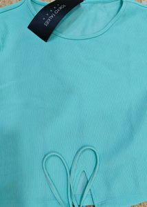 Cute Mint Green Crop Top with label