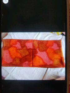Vibrant Orange &amp; Pink Saree