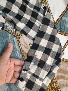 women  Black &amp; White Checkered Shirt
