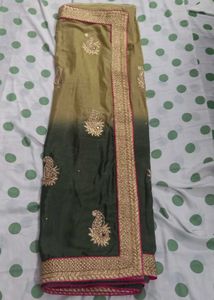 Embroidered Ombre Saree