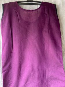 Elegant Plum Floral Embroidered Kurti