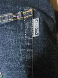 y2k Sparkly Hibiscus Denim Midi Skirt