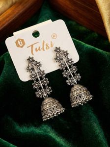 COMBO OF 6- Tulsi Silver Jhumka Earrings
