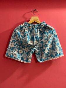 Blue Floral Bow Top