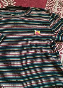Colorful Striped Tunic Top