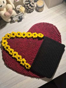 Handmade Crochet Sunflower Clutch Bag