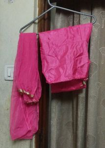 Elegant Pink &amp; Navy Ethnic Gown