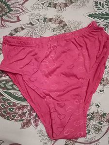 Pink Heart Print Cotton Briefs