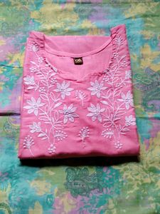 Pink Embroidered Kurta