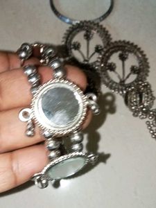 Bohemian Silver Tone Jewellery Set