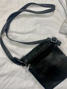 Black Leather Crossbody Bag