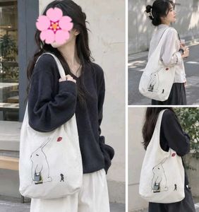 Cute Rabbit Canvas Tote Bag