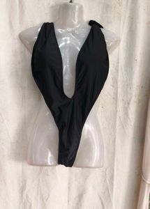 1289. Bold Black Monokini Swimsuit
