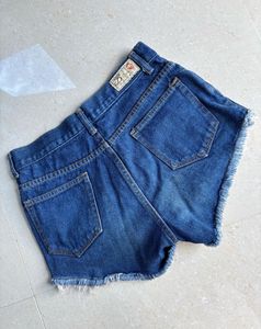 Distressed Denim Shorts with Stars