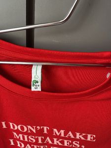 Red Cropped T-Shirt with Sassy Slogan