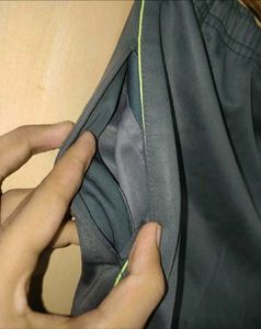 Military Green Track Pants Neon Side Stripes