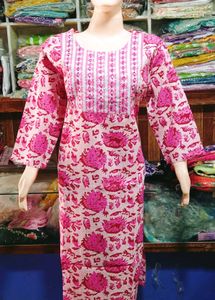 Pure Malmal Cotton Kurti For Women