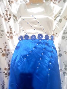 White &amp; Blue Party Dress