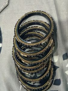 Elegant Black & Gold Bangles