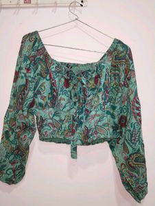Boho Paisley Print Crop Top