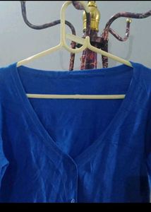 Royal Blue Button-Up Cardigan