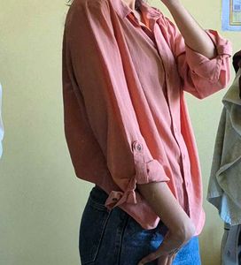 Roadster Peach Solid Casual Shirt