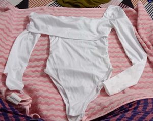 XS size Off-Shoulder Long Sleeve Bodysuit