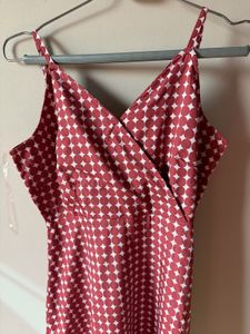 Chic Polka Dot Midi Dress with back tie