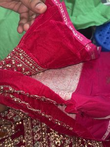 Rani pink Embroidered Velvet Lehenga kalis