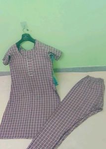 Classic Checkered Kurta Set