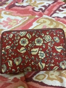 Zouk Red Floral Clutch Wallet