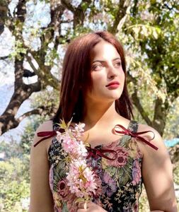 Floral Corset Top with Ribbon Ties