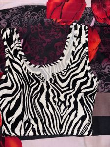 Zebra Print Crop Top very stretchable small size