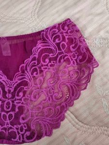 Purple Lace Trim Bikini Briefs