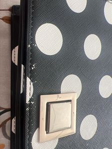 Black &amp; White Polka Dot Clutch