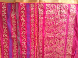 Pink Printed Saree with Blouse