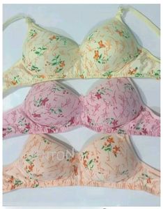 3 Floral Print Bras Set