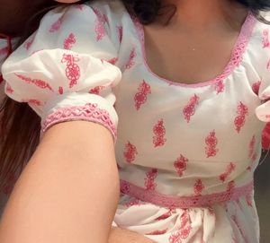Pretty Pink Printed Kurta