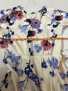 Ballon Sleeves Long Floral Dress