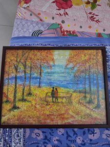 Original Hand painted Couple Autumn Landscape Pai